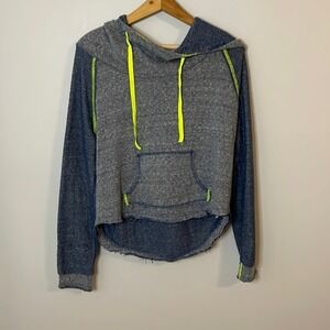 We the Free People Neon Trim Two Tone Hoodie Small